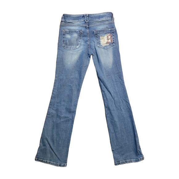 South Pole Y2K Deconstructed Flare Jeans Camo Logo Bootcut Teen 5 Jr Streetwear - Picture 5 of 7